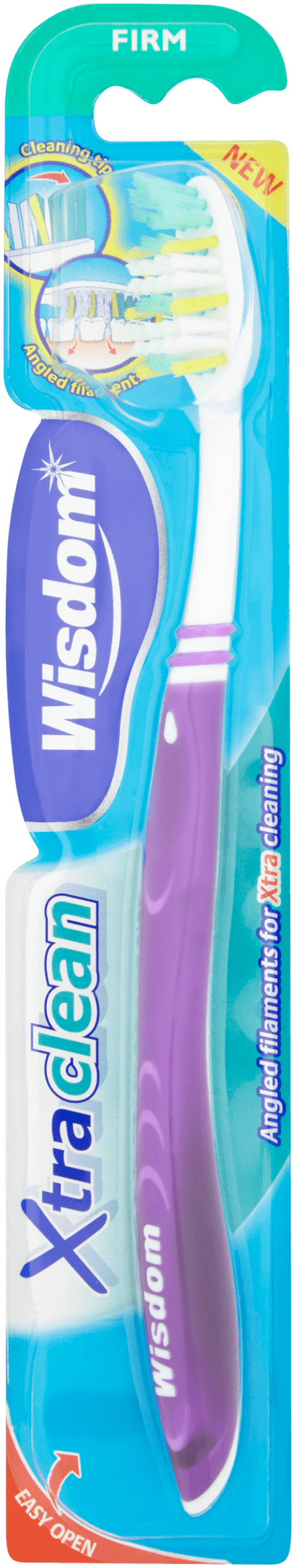 Wisdom Xtra Clean Firm Toothbrush in packaging