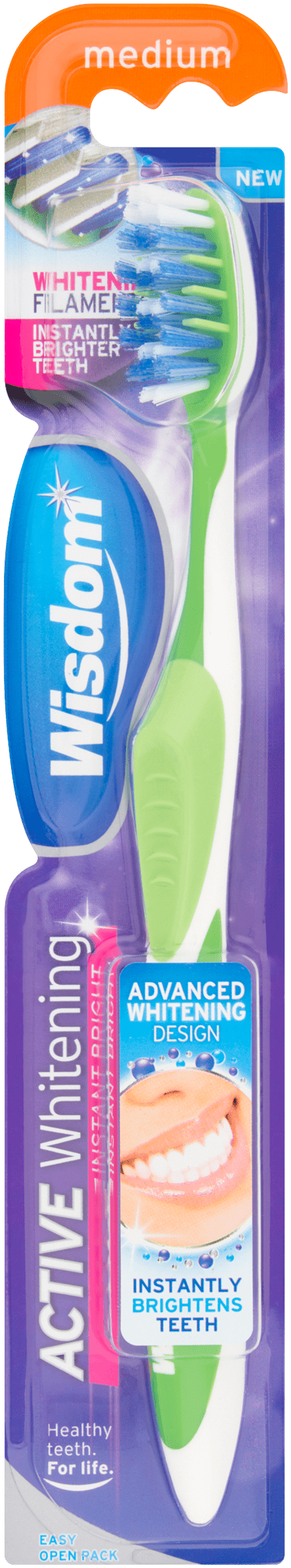 Wisdom Active Whitening Toothbrush in packaging